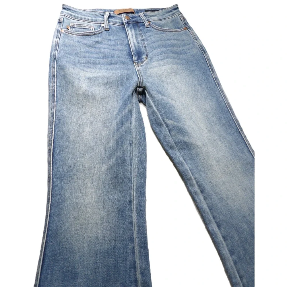 Judy Blue Bootcut Jeans Women 7/28 Short Blue Denim Stretch Tummy Control Flared